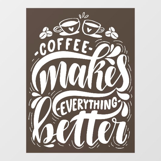 コーヒーは素朴な喫茶店で何でも良くする ウィンドウサイン (シート)