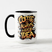 コーヒーは良い引用文 マグカップ (左)