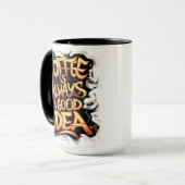 コーヒーは良い引用文 マグカップ (正面左)