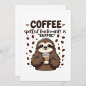 コーヒーは逆にスペルされてeeffoCカフェインスロース 招待状 (正面/裏面)