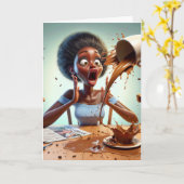 コーヒーは飲まない |主婦おもしろい人 カード (黄色い花)