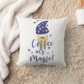 コーヒーは魔法ドリンクCaffeine Cartoonスローガン クッション (ブランケット)