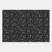 コーヒーは黒と白で星を使って作る ラッピングペーパーシート (正面2)