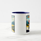 コーヒーは、これを起こすサイクリング ツートーンマグカップ (中央)
