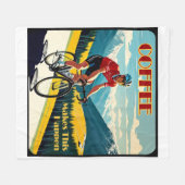 コーヒーは、これを起こすサイクリング フリースブランケット (正面(横))