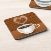 コーヒーは？ハート型の煙 コースター (左側)
