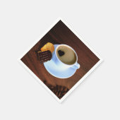 コーヒーは？ハート型の煙 スタンダードカクテルナプキン (角)