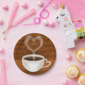 コーヒーは？ハート型の煙 ペーパープレート (パーティー)