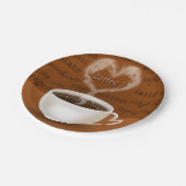 コーヒーは？ハート型の煙 ペーパープレート (アングル)
