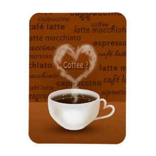 コーヒーは?ハート型の煙 マグネット