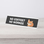 コーヒーは？ワーキーなし デスクネームプレート (正面)