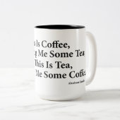 コーヒーは?黒15 oz 2トーンマグカップ ツートーンマグカップ (正面右)