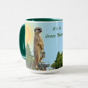 コーヒーは?GreenThangメルカット動物杯 マグカップ