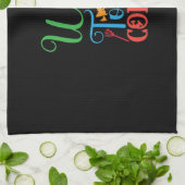 コーヒーへのハロウィーンの魔女の道 キッチンタオル (折り畳み)