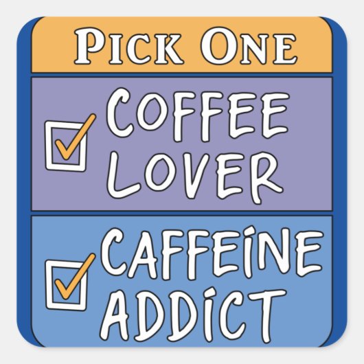 コーヒーまたはカフェイン スクエアシール (正面)