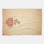 コーヒーまたはティーカップの熟成紙背景 キッチンタオル (横)