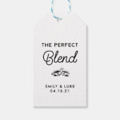 コーヒーまたは紅茶結婚式の引き出物ラベル、完璧なブレンド ギフトタグ (正面)