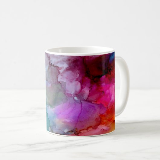 コーヒーまたは茶マグの抽象芸術のカラーホイールのデザイン コーヒーマグカップ (正面右)