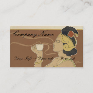コーヒーまたは茶名刺-アールヌーボー 名刺