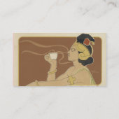 コーヒーまたは茶名刺-アールヌーボー 名刺 (裏面)