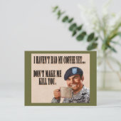 コーヒーまだ飲めてないよ ポストカード (スタンド正面)