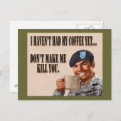 コーヒーまだ飲めてないよ ポストカード (正面/裏面)