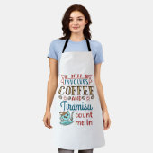 コーヒーもしとティラミスを含む エプロン (着用した状態)
