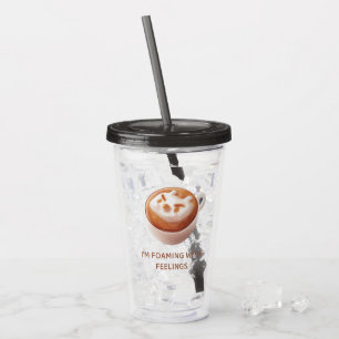 コーヒーも気持ちも泡立つIron Tの気持ち溢れるアート アクリルタンブラー