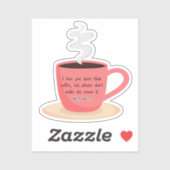 コーヒーよりも愛し、ヴァレンティおもしろいン引用文 シール (シート)