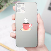 コーヒーよりも愛し、ヴァレンティおもしろいン引用文 シール (スマートフォン)