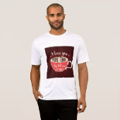 コーヒーより大好きなあなたへ 面白い 恋愛フレーズ Tシャツ (正面フル)