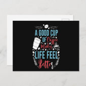 コーヒーをいっぱい飲むと生活が良くなる ポストカード (正面/裏面)