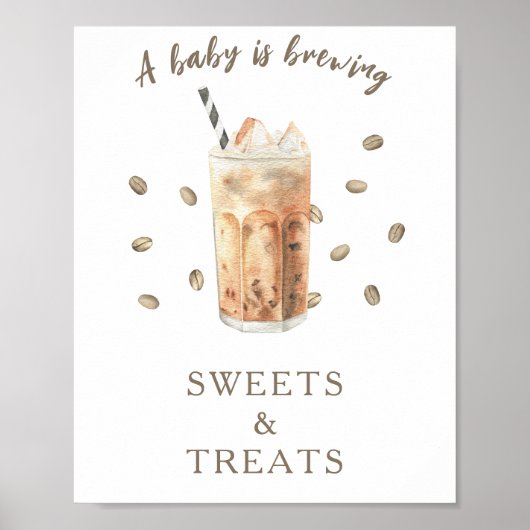 コーヒーをいれるベビーシャワー SWEETS AND TREATS ポスター (正面)