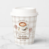コーヒーをいれる赤ちゃん ベビーシャワーのテーマ 紙コップ (正面)