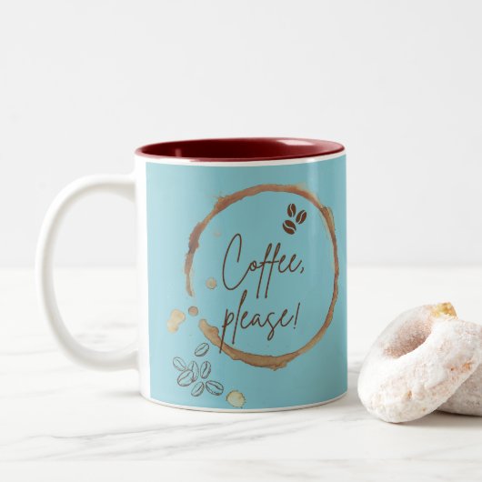 コーヒーをお願い ツートーンマグカップ (ドーナツ)