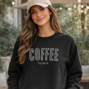 「コーヒーをください」かわいいコーヒー好きユーモアギフト スウェットシャツ