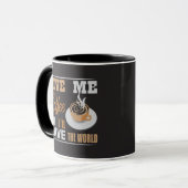 コーヒーをください 世界を救います 面白い マグカップ (正面左)