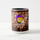「コーヒーをどうぞ！」 絵文字おもしろいマグ マグカップ (中央)