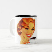 コーヒーをまだ食べていません ツートーンマグカップ (正面左)