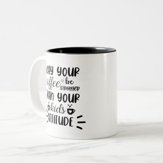 コーヒーをもっと強くしてほしいおもしろい ツートーンマグカップ (正面左)