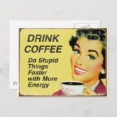 コーヒーをより早く飲む ポストカード (正面/裏面)
