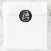 コーヒーをコードに変えるなんて面白い ラウンドシール (バッグ)