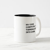 コーヒーをコードに変えるコアコンピタンス ツートーンマグカップ (正面右)