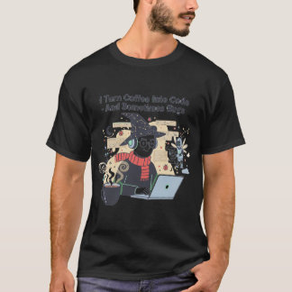 コーヒーをコードに変える時もある Tシャツ