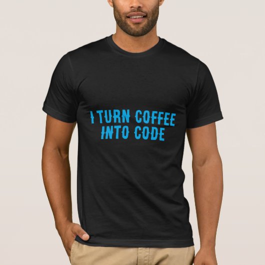 コーヒーをコードに変える Tシャツ (正面)