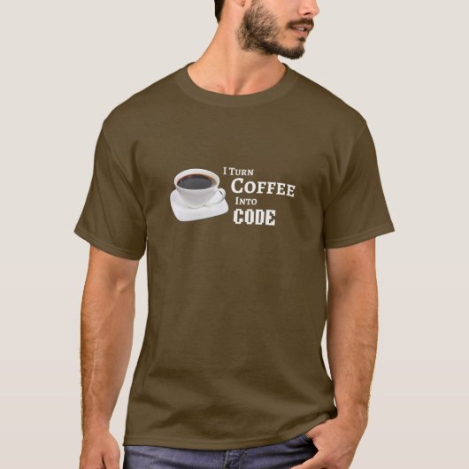 コーヒーをコードに変える Tシャツ (正面)