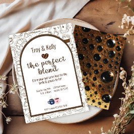 コーヒーをテーマにしたウェディングシャワー招待状 招待状