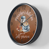 コーヒーをテーマにしたウォールクロック 壁時計 (傾斜)