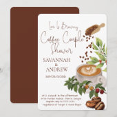 コーヒーをテーマにしたカップルシャワーの招待状 招待状 (正面/裏面)