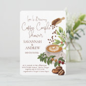 コーヒーをテーマにしたカップルシャワーの招待状 招待状 (スタンド正面)